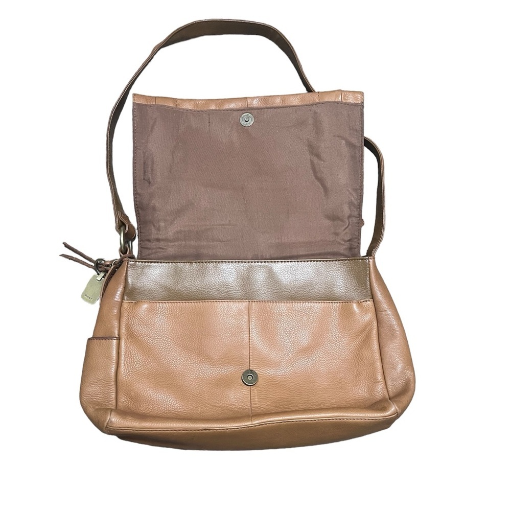 Vintage Rolfs Genuine Leather Brown Shoulder Bag Handbag - Picture 3 of 9